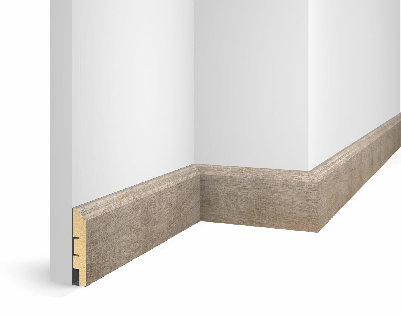 Плинтус МДФ Cosca Decor Экошпон WP07 Дуб Серо-коричневый 2400×80×16